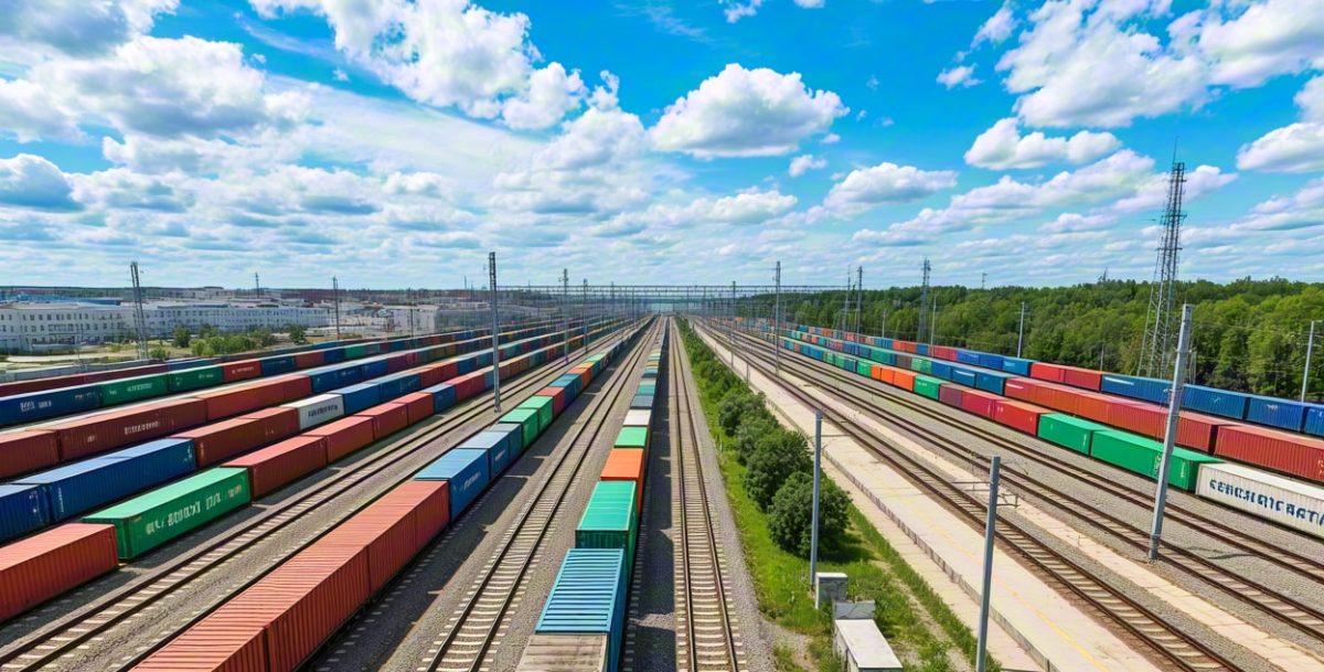 Поезды на ЖД линии